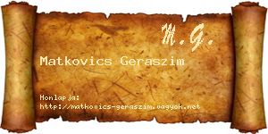 Matkovics Geraszim névjegykártya